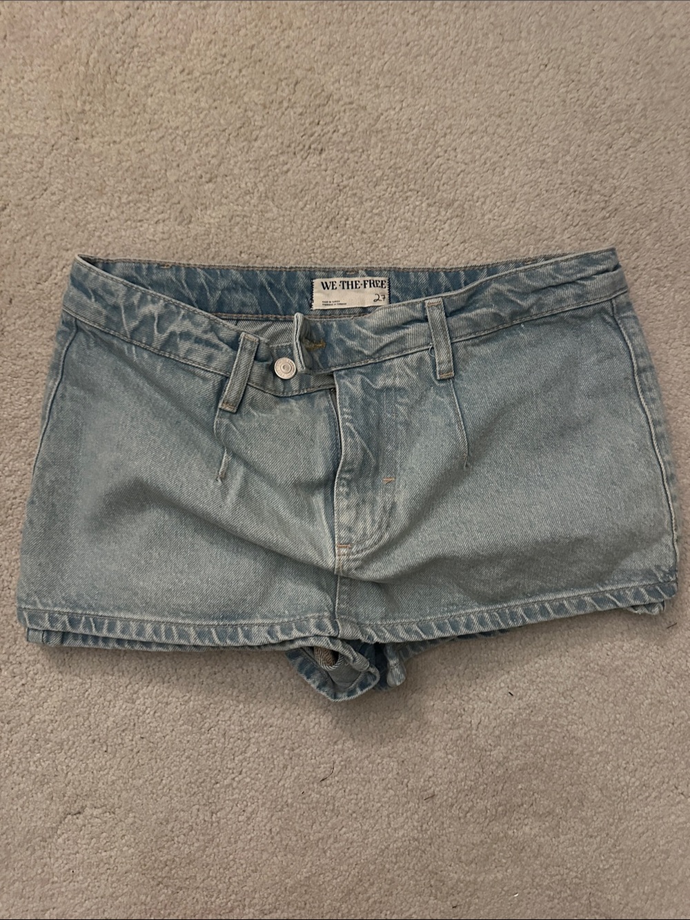 We The Free Light Blue Denim Short Skort